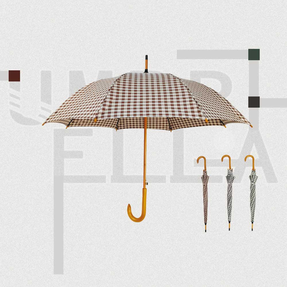 簡(jiǎn)約格子長(zhǎng)柄傘